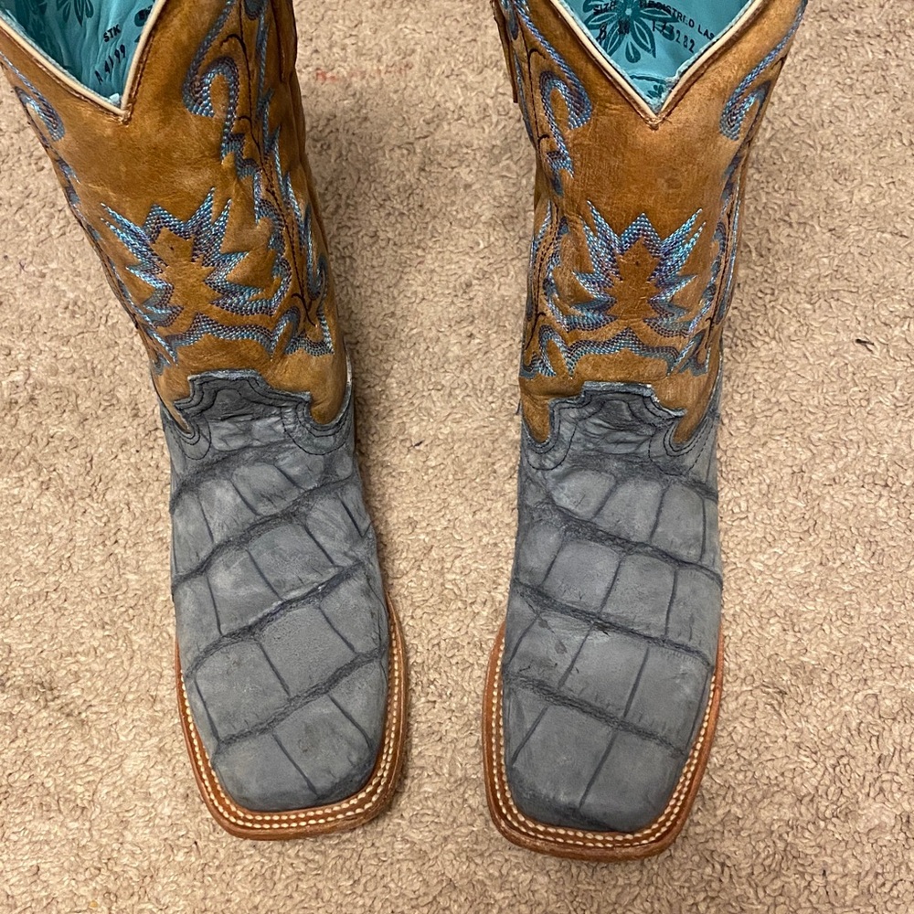 Womens Corral Blue Sand Gator Cowboy Boots - Picture 2 of 5